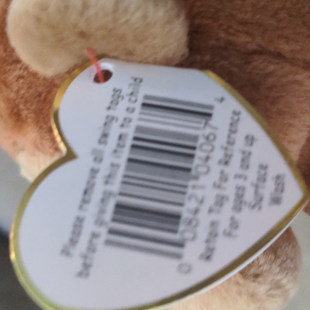 RARE Mint Condition Bongo Ty Beanie Baby Plush Brown Monkey, Tan Tail 1995 - Picture 5 of 9